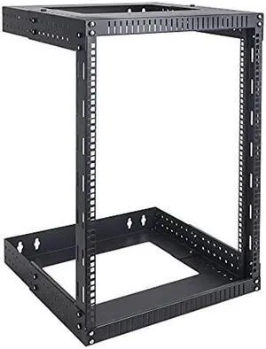 Sound Town 2-Post 15U Wall-Mount Open Frame Server and Network Equipment Rack with Adjustable Depth 12"-20" (ST2PWOR-A15U)