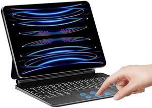 HOU for IPad Pro 12.9 Keyboard Case: Magnetic Floating Magic Keyboard for iPad Pro 12.9 inch(6th, 5th, 4th and 3rd Gen), Precision Multi-Touch Trackpad,Bluetooth Wireless Backlit (Black)