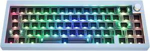 SUEHIODHY CIDOO V65 V2 Hot Swappable Mechanical Keyboard Kit, 65% Gasket Mount Aluminum CNC Casing with VIA Programmable Volume Knob Gaming Keyboard for Win/Mac (Blue)