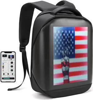 Raoaoqoon Led Backpack with Programmable Screen,HD Color Screen App Control 15.6 inches Laptop Backpack, Waterproof led bag, Travel, Motorcycle Backpack