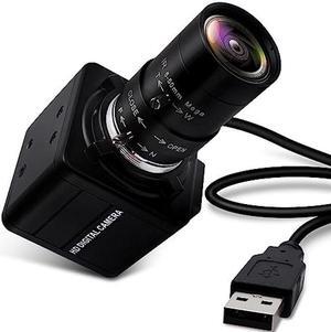 IFWATER USB Camera 4K Ultra HD 5-50mm Zoom Manual Lens USB Web Camera,2160P USB Camera with IMX317 Sensor,10X Varifocus Camera Close-up USB Webcam Supports for Window/Linux/Raspberry Pi,Built-in Mic