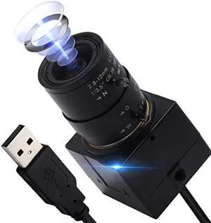 ALPCAM USB Camera 4K Wide Angle 2.8-12mm Varifocal Zoom Lens Webcam Ultra HD 2160P 30fps USB Webcam,Plug and Play USB Computer Camera Support OPENCV for Windows/Linux/Raspberry Pi/Mac