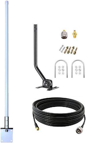5G 4G LTE Antennas Outdoor Long Range WiFi Antenna Omni for Router Cell Phone Signal Hotspot Support All US & Canadian Carriers T-Mobile, Verizon, AT&T with TS9/ N Male/Cable/J-Mount Pole (Full Kit)