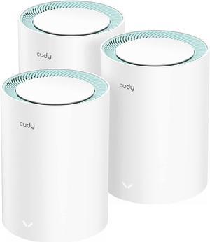 Cudy M1300 3-Pack AC1200 Gigabit Whole Mesh WiFi System, Dual Band, WiFi Extender, High Gain Antennas, VPN, Cloudflare, Connect Up to 100 Devices