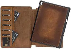 Venito Parma Magic Tablet Wallet Compatible with iPad Mini, 2019 (5th Generation)- Handmade Leather Folio Stand Case - Antique Brown