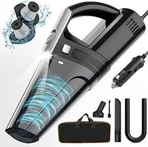 DRECELL Car Vacuum Cleaner, Portable Car Vacuum with Powerful 7000PA Suction, Car Accessories, DC 12V High Power 16.4Ft Cord Vacuum Cleaner for Car, LED Light & Low Noise