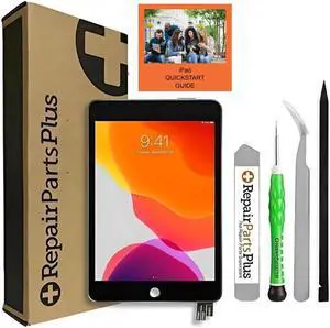 Repair Parts Plus for iPad Mini 5th Generation Screen Replacement LCD Display and Glass Touch Digitizer Premium Kit (7.9", A2126 | A2124 | A2133) + Sleep/Wake Sensor (Space Gray) + Adhesive - Black