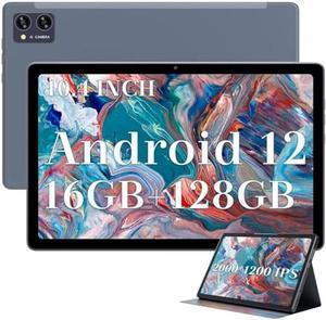 2024 Newest Android 12 Tablet, 10.4 inch Tablet, 16GB+128GB Tablet with 1TB Expand, Octa Core Processor Android Tablets, 2000 * 1200 FHD, 2.4G/5G WiFi 6, 7000mAh, BT 5.0, 5MP+13MP Dual Camera,Games