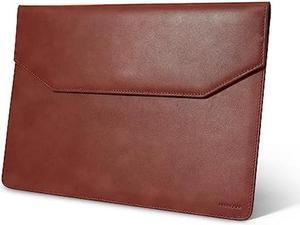 Kronemar 13 inch Premium Full-Grain Leather Laptop Sleeve Case - Compatible with 2016-2022 MacBook Pro 13 Inch, 2018-2022 MacBook Air 13 inch, 12.9 inch iPad Pro - Brown