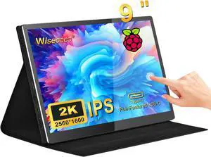 wisecoco Portable Monitor 9 inch 2K 2560 * 1600 IPS Touch Screen 73% NTSC USB C HDMI Secondary External Computer Laptop LCD Monitor for MacBook Pro Air PC Laptop Phone Xbox PS5