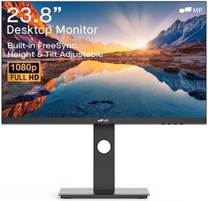 New Mobile Pixels 23.8'' Computer Monitor, 75Hz FHD1080P IPS Monitors with VESA Mounting, Rotatable, Height/Tilt Adjustment for Ergonomic Viewing, Frameless, Anti-Glare, Gaming Monitor with FreeSync