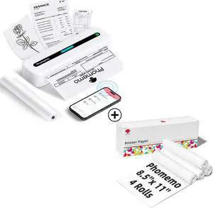 Phomemo M832 Portable Thermal Printer - 4 Rolls Thermal Printer Paper 8.5 x 11 Inch US Letter Size