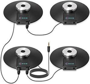 ECS WordForum 3.5mm TRS 360deg Omnidirectional Stereo Conference Microphone for PC - with Daisy Chain Option, Condenser Mic for Teleconferencing - 4 Pack