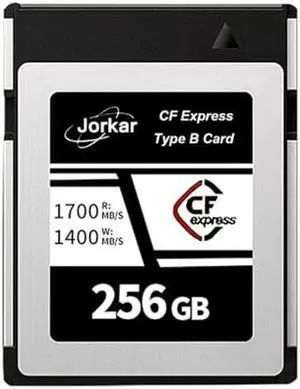 Jorkar 256GB CFexpress Type B Memory Card, High-Speed Up to 1700MB/s, RAW 8K 4K Photo & Video, for Cameras Camcorders Nikon Z6/Z7/Z8/D6, Canon EOS-1DXMark III/EOS-R5, Panasonic S1/S1R, DJI Ronin 4D