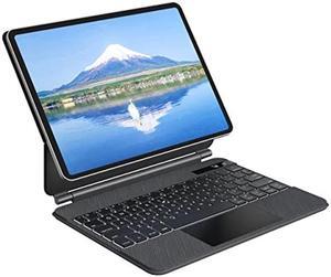 doqo iPad Pro 11 Magic-Style Keyboard Case (11", 2021), Wireless Keyboard with Trackpad for iPad Pro 11 inch 2021 3rd & 2nd & 1st Gen, iPad Air 10.9 inch 5th/4th Gen, Slim Rugged Folio(Leather, Gray)