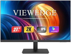 Viewedge 27 inch Monitor with 2K 2560 x 1440p IPS Panel 75hz | Computer Monitor 27 inch QHD Featured with HDMI, DP, and VESA Wall Mountable | Best Eye Protection Monitor for Working and Gaming