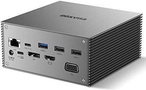 EUASOO USB-C Docking Station 16 in 1 Triple Display USB C Dock with Charging Support, 4K HDMI, DP, VGA, 7 USB Ports, Ethernet, SD/TF Card Reader for MacBook and Windows, MacOS only Support Mirror Mode