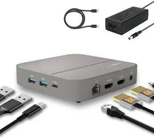 MagBac USB C Docking Station 8K@30Hz or Dual 4K@60Hz for MacBook and Windows,130W Power Supply, 3*USB3.0 5Gbps, SD4.0, RJ45, Audio, 11-in-1 Laptop Docking Station Dual Monitor USB C Dock with 2 HDMI