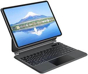 doqo iPad Pro 11 Magic-Style Keyboard Case (11", 2021), Wireless Keyboard with Trackpad for iPad Pro 11 inch 2021 3rd & 2nd & 1st Gen, iPad Air 10.9 inch 5th/4th Gen, Slim Rugged Folio(Leather, Black)