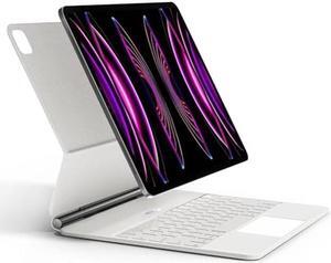 APPS2Car Keyboard Case for iPad Pro 12.9, Magic Keyboard 12.9 Built-in Trackpad, Waterproof Wireless Backlit Keyboard for iPad Pro 12.9 inch 2022 2021 2020 2018 (6th, 5th, 4th and 3rd Gen)-White