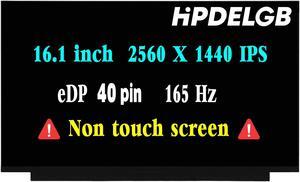 HPDELGB Replacement for HP Omen 16-B0005DX 16-e0004AX 16-k0023dx M54741-001 M62235-001 NE161QHM-NY1 16 inch 165Hz QHD 2K 2560x1440 IPS 40Pin LCD Display Screen Replacement Panel Non-Touch Screen