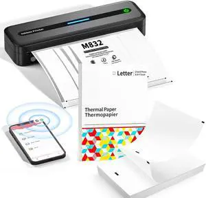 Itari Portable Printer Wireless for Travel with 100 sheets of Thermal Printer Paper 8.5 x 11 US Letter for M08F M832 Portable Printer
