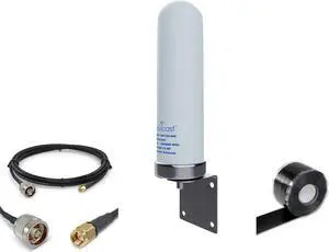 Proxicast 10 dBi 4G/5G/WiFI Omni Antenna + 10 ft Pro-Grade Coax Cable + Free Tape Bundle (ANT-126-002-BDL-10)