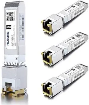 4Pack 2.5/5/10G-T Transceiver, 10G SFP+ to RJ-45 Copper Module for Cisco SFP-10G-T-S, Ubiquiti, Meraki, Mikrotik, Netgear, D-Link, Accton, Cumulus etc. CAT.6a/CAT7, 30m.