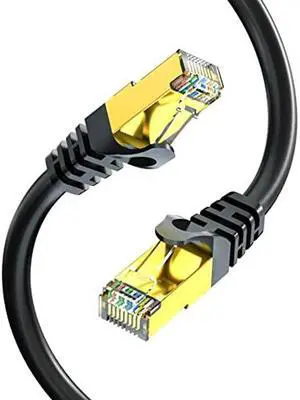 BIFALE Cat7 Ethernet Cable 400ft, Cat7 Outdoor Cable Triple Shielding SSTP 10Gbps 600MHz Ethernet Patch Cable for Modem Router LAN RJ45, UV/Water Proof, Direct Burial, PE Jacket