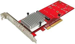 Ableconn PEXM2-130 Dual M.2 PCIe NVMe SSD Adapter Card - PCI Express 3.0 x8 / x16 Support 2X M.2 NGFF (M-Key) PCIe NVMe SSD for Mac & PC (ASMedia ASM2824 Switch) - PCIe NVMe Adapter Dual