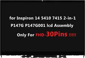 ARUISIFX Replacement for Dell Inspiron 14 5410 7415 2-in-1 P147G P147G001 14.0" FHD LCD Display Touch Screen Digitizer Assembly Bezel Touch Control Board (Only for 30Pin) Black