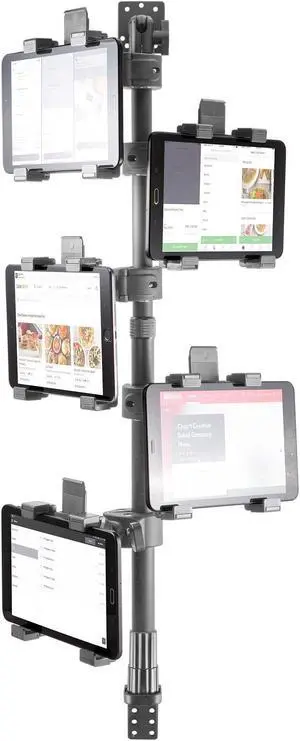 iBOLT TabDock Point of Purchase/POS Wall Mount - with 5 Tablet Holders Perfect for Multiple delivery Applications (DoorDash, Uber eats, Postmates, etc.) Fits 7 to 10 inch Tablets