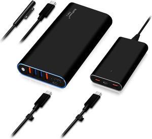 BatPower 98Wh High Power Delivery 140W Surface DC/PD USB C Power Bank PD Portable Charger Compatible for Microsoft Surface Pro 8 X 7 6 5 4 3 Go Book 3 2 Laptop 4 3 2 1 USB-C External Battery