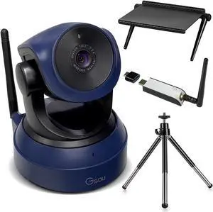 Gsou Wireless Streaming Camera, 1080P HD Webcam, USB Plug and Play for Zoom, Skype, OBS (with Mini Tripod Stand), Angle Adjustable for PC/Mac/Laptop/MacBook