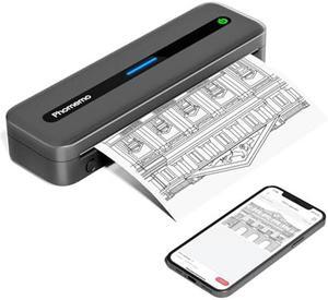 Phomemo Portable Printer, Thermal Printer for Travel, M832 Wireless Bluetooth Printer Support 8.5'' x 11'' US Letter & A4 Thermal Paper, Inkless Mobile Printer for Android, iPhone & Laptop - Gray