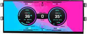 VSDISPLAY 12.3 Inch 2400x900 2K LCD Screen with Mini HD-MI USB-C Interface for DIY D31 Computer PC Case Secondary Display Monitoring GPU CPU