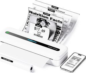Wireless Portable Printer for Laptop & Phone, Mobile Printer Portable Support 8.5" X 11" Letter/A4/4''/3''/2'' Paper, 300DPI Wireless Mobile Printers for Vehicles, Travel, Office, Home, School