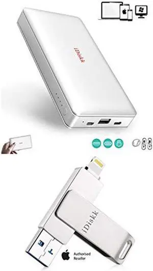 MFI Certified 1tb External Hard Drive and 128gb Flash Drive for iPhone ipad