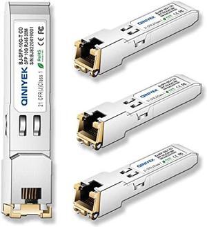 [4 Pack]1.25/2.5/5/10G SFP+ to RJ45 Transceiver, Copper SFP+ Module, Cat.6a/7, up to 30m, for Cisco SFP-10G-T-S, MikroTik S+RJ10, Ubiquiti UF-RJ45-10G, Netgear AXM765, Netgear, TP-Link, Fortinet