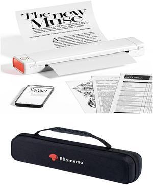 Phomemo M08F Portable Thermal Printer for Travel & Black Case, Bluetooth Wireless Inkless Thermal Printers