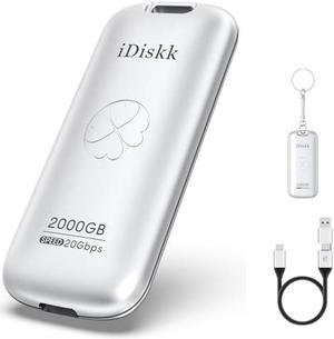 iDiskk [(Plug-Play 2TB HIgh Speed 2000MB/s External SSD |Pocket-Sized | USB 3.2 Gen 2x2 | External Solid State Drive | Photo Stick Compatible with Xbox,PS4,iPad,PC&Mac,PC,Android Phones,Cameras