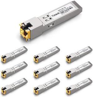 Timaxk 10Pack 1000BASE-T SFP to RJ45 Ethernet Module, Gigabit SFP-T Transceiver up to 100m Over Cat 5 Cable,Compatible with Cisco, Ubiquiti, Mikrotik, D-Link, Netgear, Qnap, Linksys and More