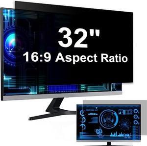 [2 Pack] 32 Inch Computer Privacy Screen Filter for 16:9 Widescreen Monitor, Removable Eye Protection Anti Glare Blue Light Filter Privacy Shield, Anti Scratch Anti Spy Screen Protector Film 32 In