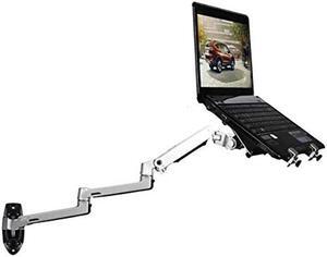 XSJ8013WT Wall Mount Laptop Holder Ultra Long Arm Aluminum Mechanical Spring Full Motion Laptop Mount Arm Monitor Holder Lapdesk (Silver)