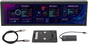 Computer Temp Monitor, 8.8 Inch USB C Mini Screen, AIDA64 PC Temperature Display, CPU GPU SSD Data Monitor, PC Sensor Panel for Desktop Gaming (Black)