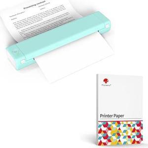 Phomemo M08F A4 Green Portable Thermal Printer with 8.26"x11.69" A4 Thermal Paper 200 Pcs, Wireless Mobile Travel Printers for Car & Office, Bluetooth Printer Compatible with Android and iOS Phone & L