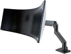 Heavy Duty Aluminum Single Gas Spring Monitor Arm Suit for Flat/Ultrawide/Cruved Monitor 34-49 inch and New 57 inches Screen Weight Capacity up to 44lbs,Black