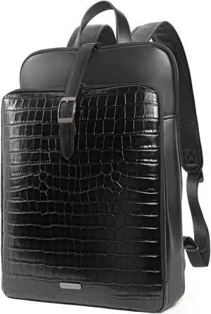 CLUCI Leather Backpack for Women, 15.6 inch Laptop Bag, Large Genuine Work Backpack Travel Back