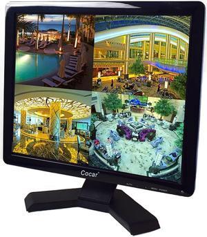 17 inch CCTV Monitor with VGA HDMI AV BNC Audio in/Out Ports, Built-in Speaker 4:3 HD Display LCD Security Screen with USB Drive Player for Home Store Surveillance Camera STB PC