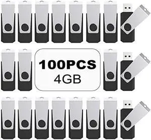 TOPESEL USB Storage Flash Drive,100PCS 4GB Flash Drive Bulk USB 2.0 Flash Drive Bulk Pack, USB Flash Drives Memory Stick, USB Drive Thumb Drives USB Stick Flash Memory Stick (4G, 100 Pack, Black)